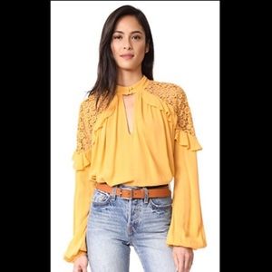 Free People A Little Bit of Love Crocheted Blouse